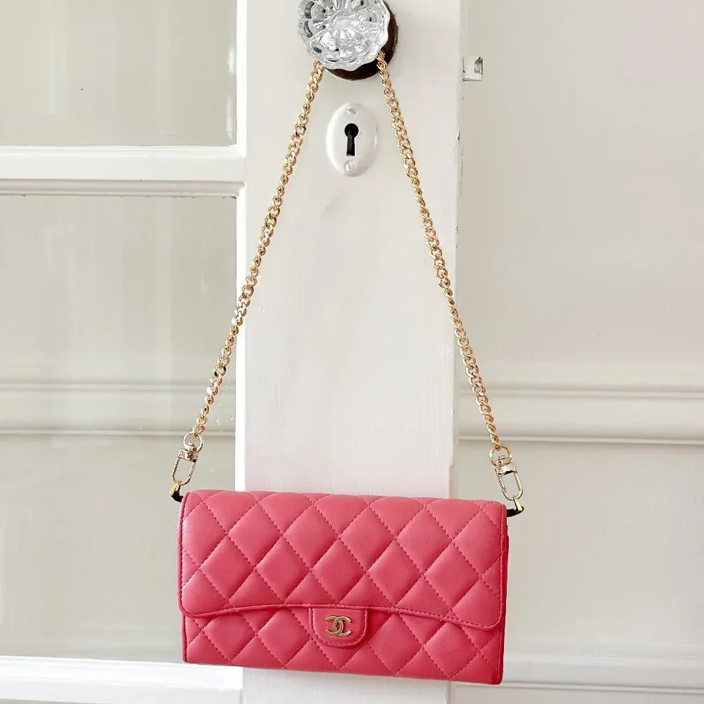Chanel Classic Flap Wallet Pink Leather - Picture 16 of 16